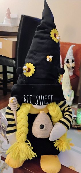 Rae Dunn “Bee Sweet” Freestanding Plush Bee-Theme Gnome  display picture 1