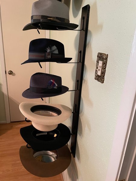 Combo American Made Crown Up Crown Down Six Hat Rack Black by Mark Chr